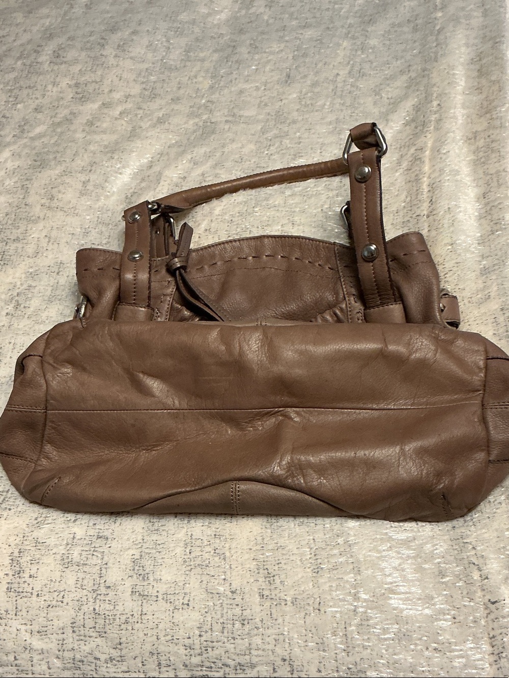 b. makowsky Taupe Brown Leather Shoulder Bag - Picture 7 of 7